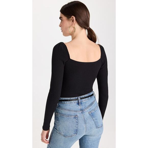 Reformation October Knit Top Black - S - Picture 3 of 7